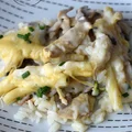 Zapiekanka ryżowa z kurczakiem, pieczarkami i fasolką szparagową