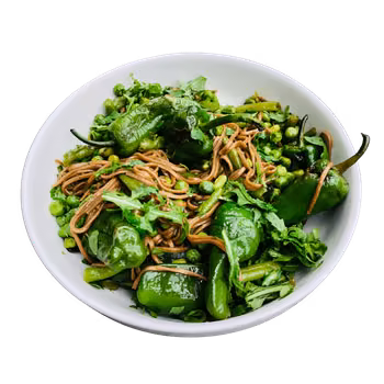 Papryczki padron z makaronem soba