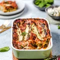 Wegetariańska lasagne z gorgonzolą i szpinakiem z porem