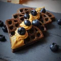 Keto gofry kakaowe z borówkami (Paleo, LowCarb)