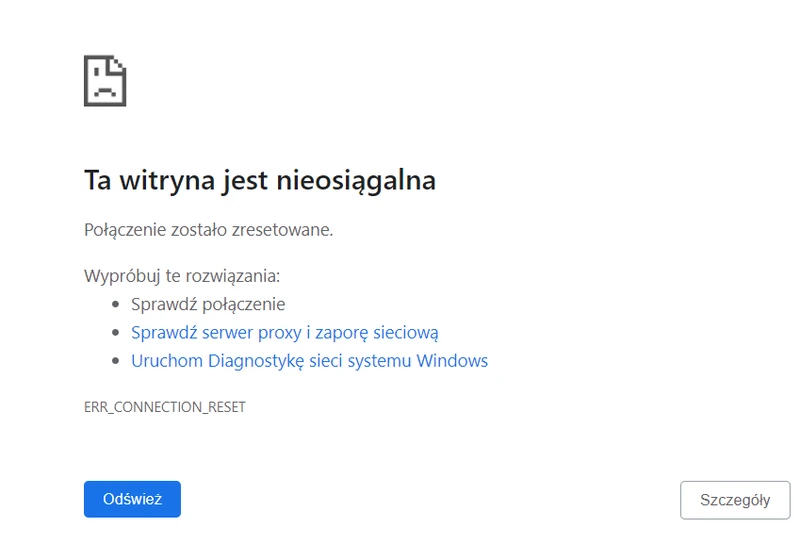 Strona Putina nie działa