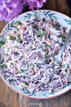 Coleslaw z białej i czerwonej kapusty