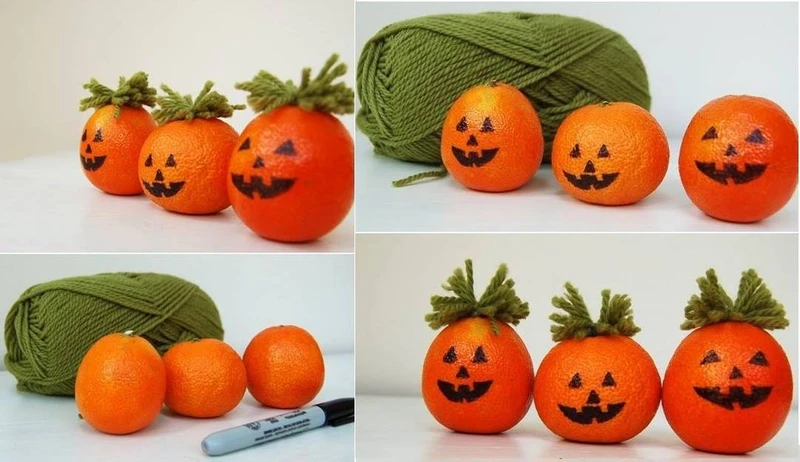 Mandarynkowe dynie na Halloween