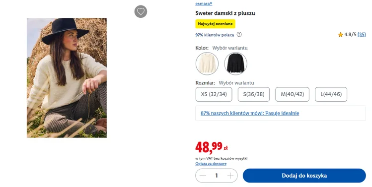 Zdjęcie Te pluszowe sweterki z Lidla za 48 zł zrobią furorę w zimowej stylizacji! Okrągły dekolt i luźny, ale kobiecy krój – idealny do legginsów, dżinsów i spódnicy #1