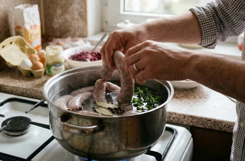 Nigdy nie wrzucaj białej kiełbasy do wrzątku! Oto jak gotować ją poprawnie