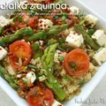 Wiosenna sałatka z quinoa, szparagami, pomidorami i serem feta
