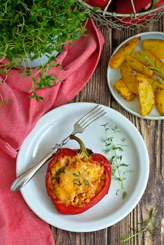 Pieczona papryka z indykiem
