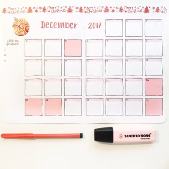 Bullet journal na grudzień