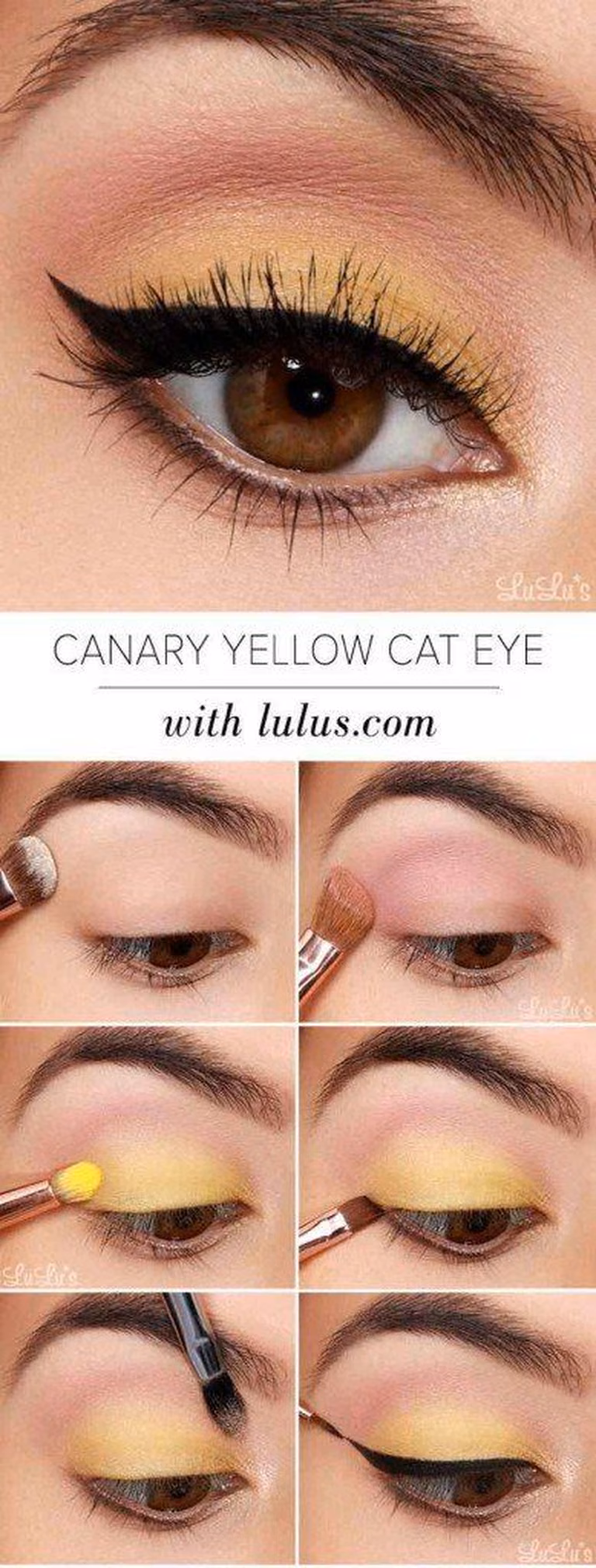 Kanarkowy make up oka- krok po kroku