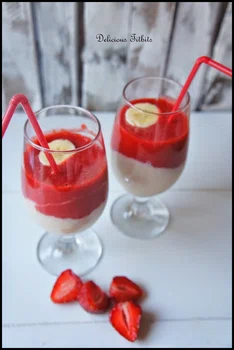 Koktajl truskawkowo-bananowy - bez grama cukru :)