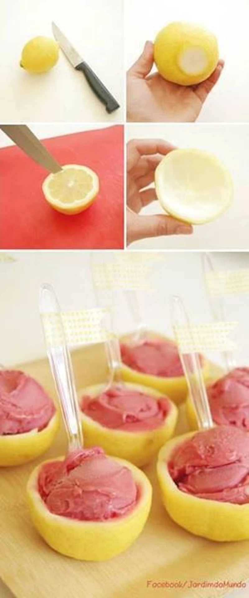 Truskawkowy sorbet w cytrynie
