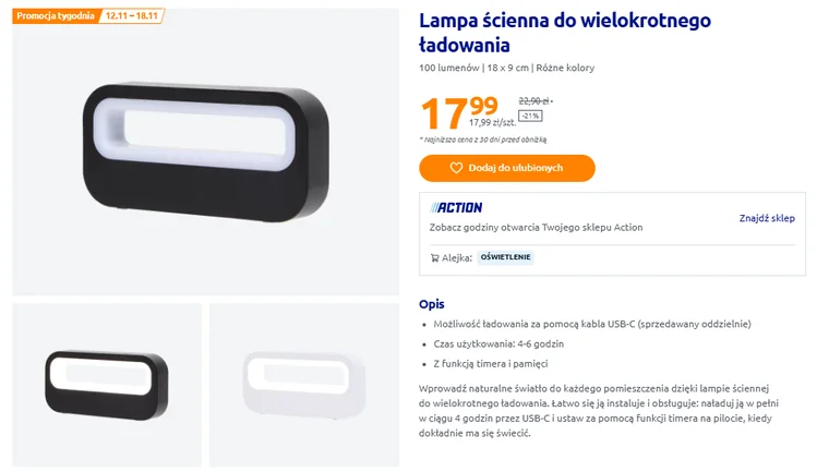 Zdjęcie Ta lampka ścienna z Action to nowy hit klientów! Minimalistyczny wygląd, bez kabli i wtyczek, a cena 17,99 zł wymiata #1