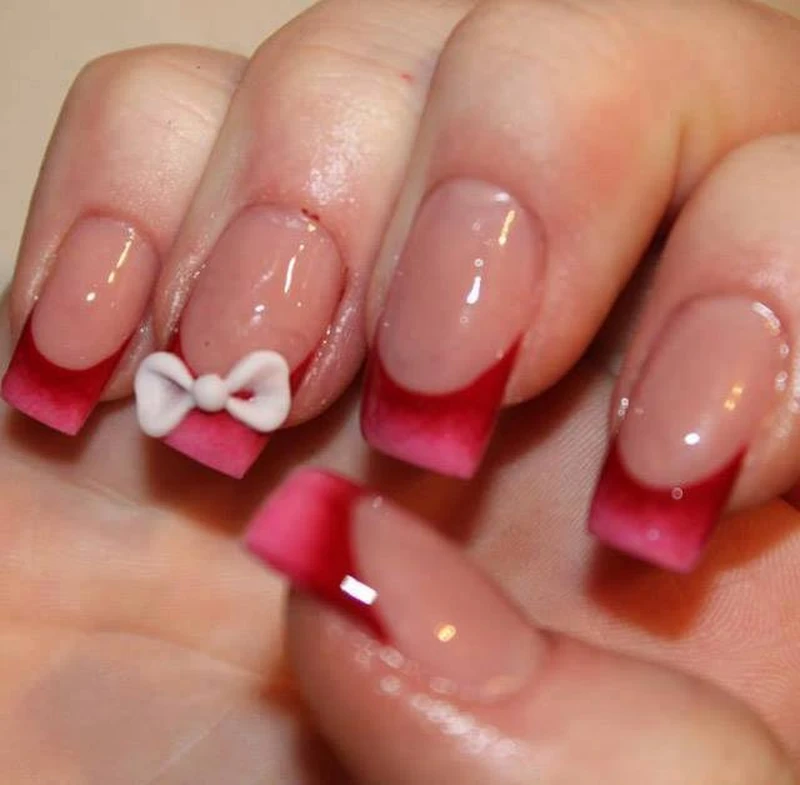 Manicure z kokardką