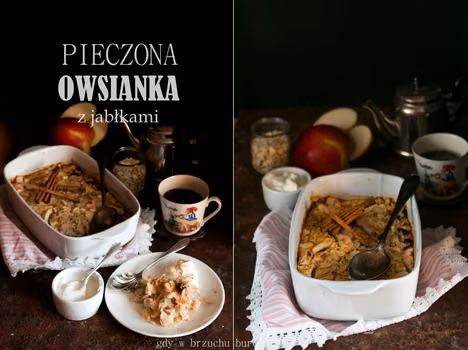 Pieczona owsianka z jabłkami