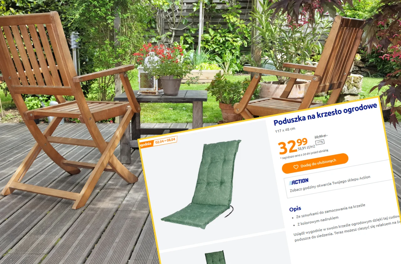 Poduszki na krzesła, które podbijają balkony i tarasy! Teraz w Action za 33 zł, ale promocja tylko do jutra!