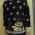 świąteczny sweter z bałwankiem