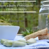 pasta z bobu z czosnkiem i listkami mięty