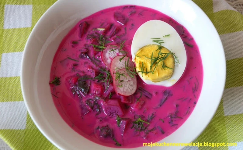 Chłodnik z botwinki, rzodkiewki i ogórka - 197 kcal