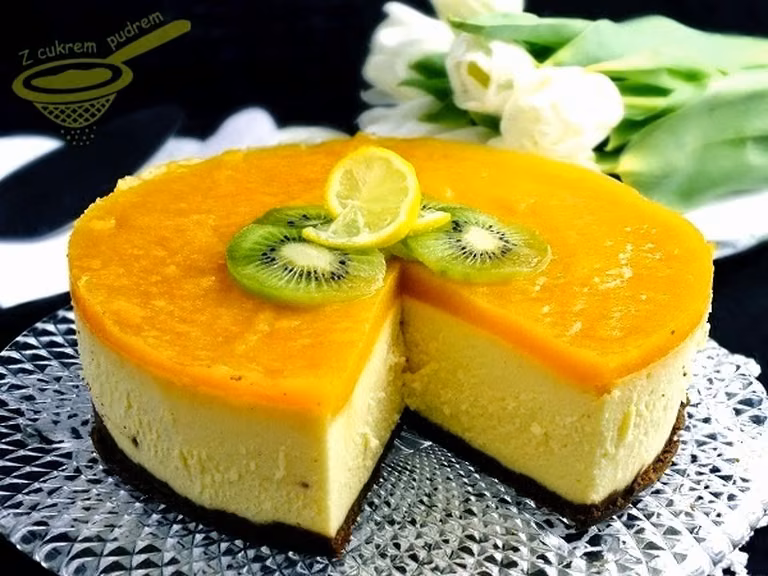 sernik z mascarpone "Brzoskwiniowe lustro"