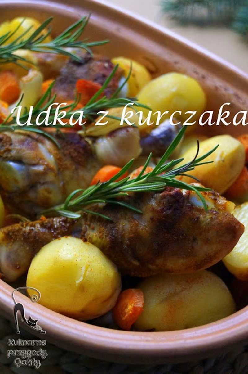 Udka z kurczaka pieczone  w garnku rzymskim