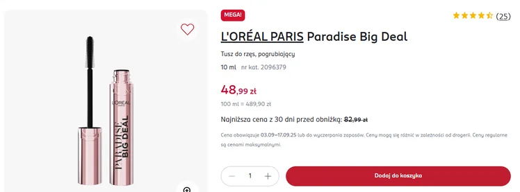 Zdjęcie Rossmann zaszalał z promocją i sprzedaje kultowy tusz o 34 zł taniej! Rzęsy jak marzenie i zero kruszenia #1