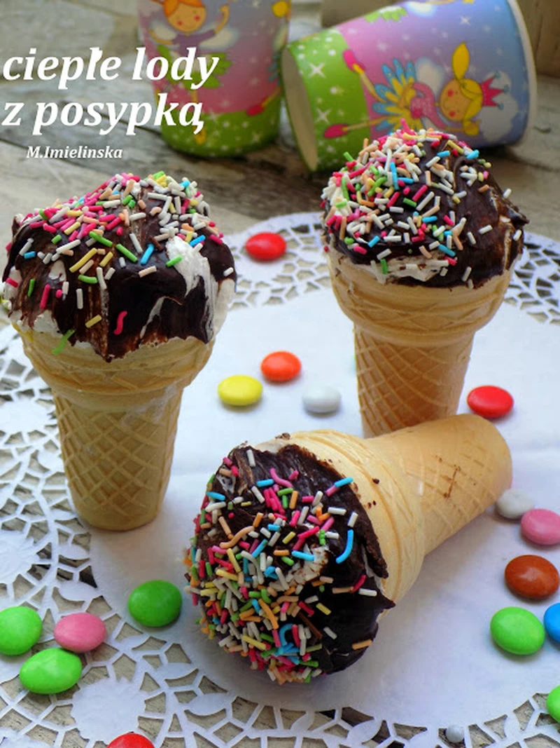 ciepłe lody z posypką