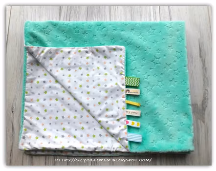 DIY - Bawełniany kocyk minky w gwiazdki