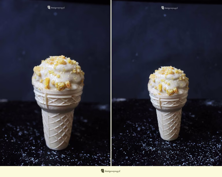Domowy sorbet bananowy z kruszonką, bez maszynki