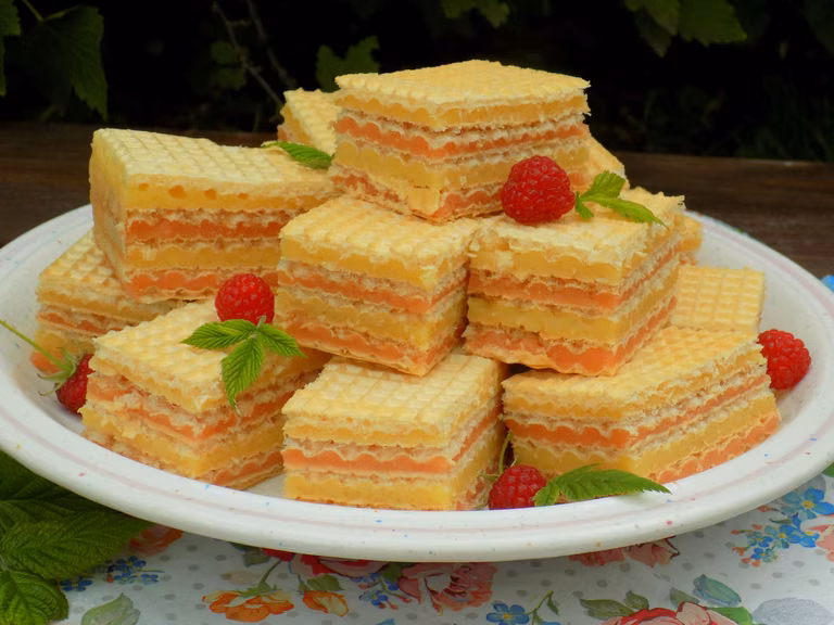 wafle z galaretką