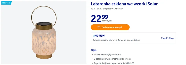 Zdjęcie Latarenka solarna z Action za 22,99 zł to jesienny hit balkonów i ogrodów! Ciepłe światło, stylowy wzór i zero kabli! #1