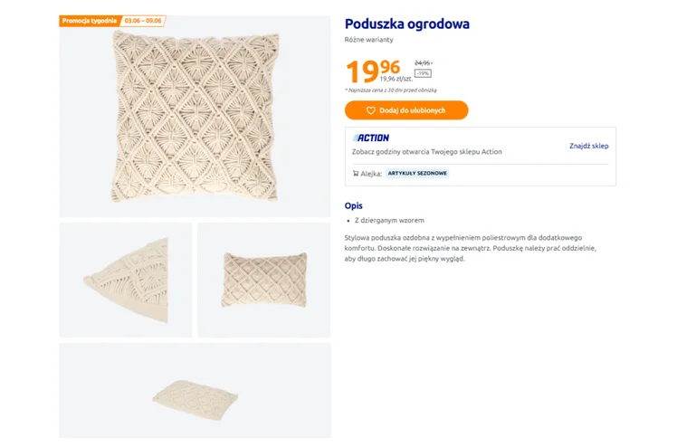 Zdjęcie Ta poduszka z Action za 19 zł podkręci nudny balkon lub taras! Styl premium i wygoda to duet idealny #1