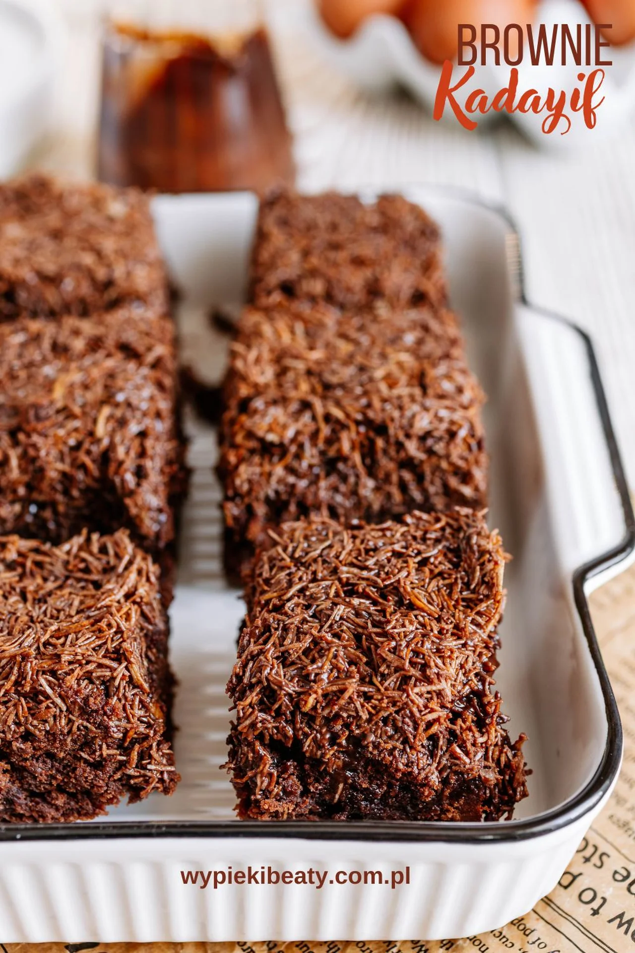 Ciasto brownie kadayif