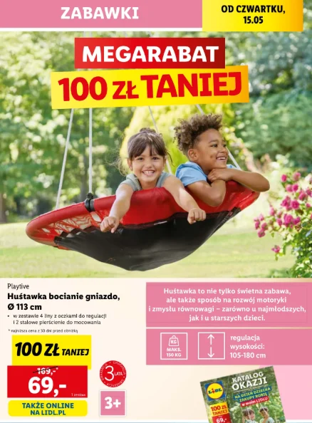 Zdjęcie Huśtawka ogrodowa w Lidlu już od 15 maja za 69 zł! Zabawa dla najmłodszych i relaks dla dorosłych! #1