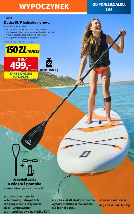 Zdjęcie Popularny market sprzedaje deskę sup za 499 zł! Promocja -150 zł od dziś i tylko w sklepach stacjonarnych #1