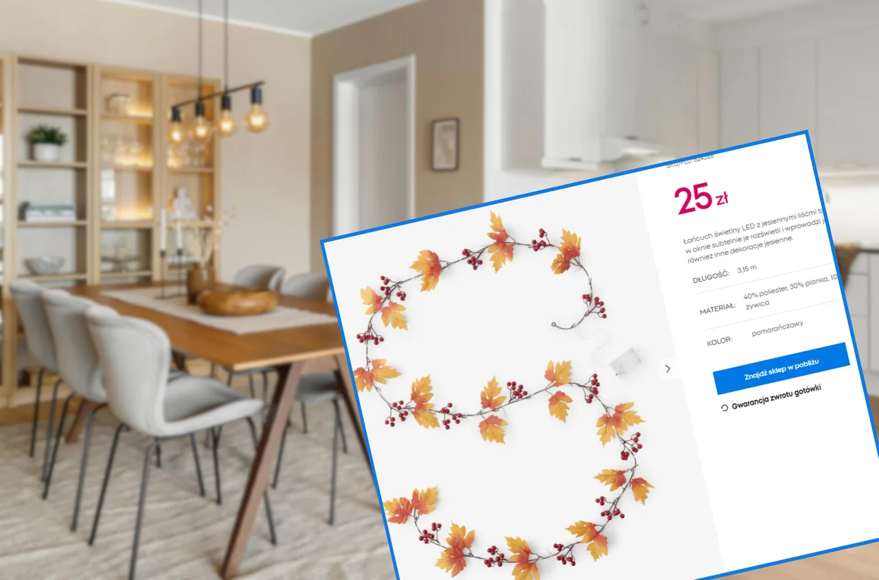 Ten łańcuch LED z Pepco za 25 zł to nowy dekoracyjny hit! Jesienny motyw i ciepłe światło zrobią magiczny klimat i to bez prądu