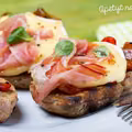 grzanki z serem camembert i szynką z grilla