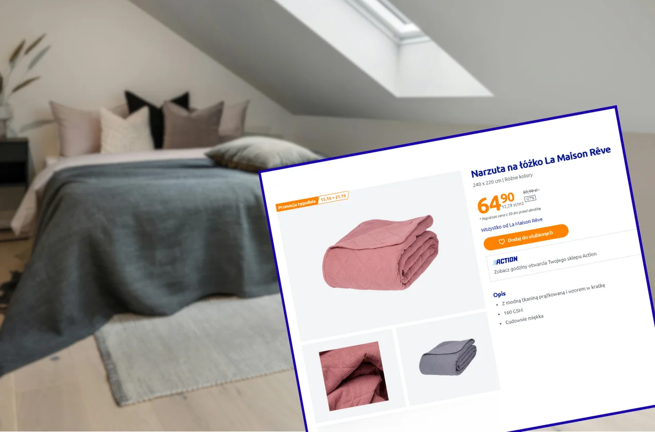 Ta narzuta z Action totalnie odmieni sypialnie za 64,90 zł! Cudownie miękka, sztruksowy motyw i modne kolory robią wrażenie
