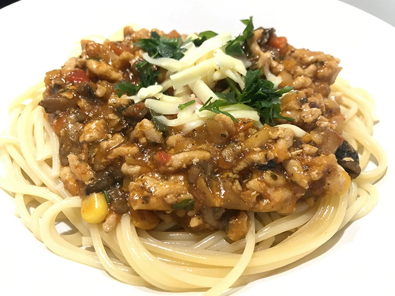 Spaghetti z pieczarkami
