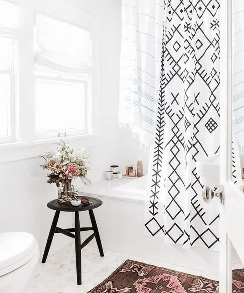 Boho zasłonka pod prysznic