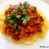 Fit spaghetti z indykiem, cukinią i pieczarkami