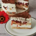 Torcik tiramisu z malinami