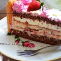 Tort kokosowo czekoladowo truskawkowy
