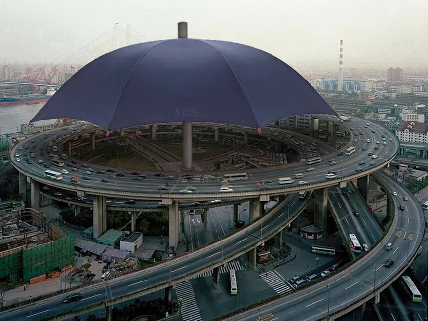 Wielki miejski parasol