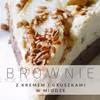 Brownie z kremem migdałowym i gruszkami w miodzie