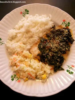 Pieczony dorsz z jarmużem