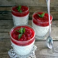 limonkowa  panna cotta z sosem malinowym