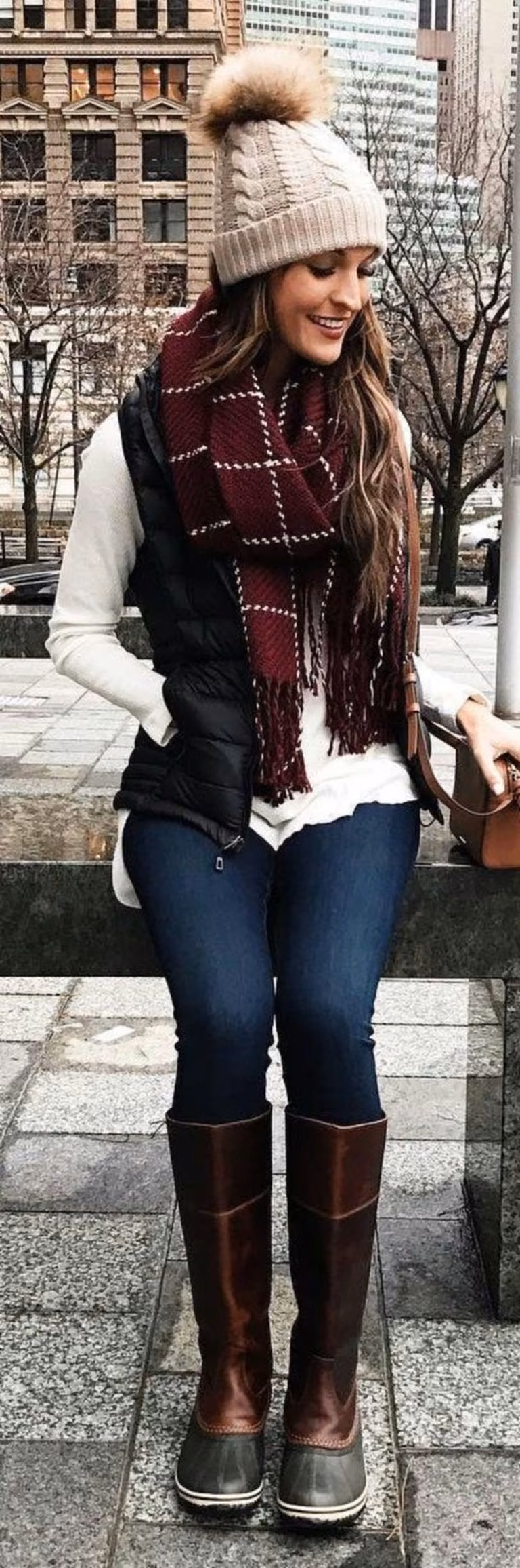 Burgundowy szalik