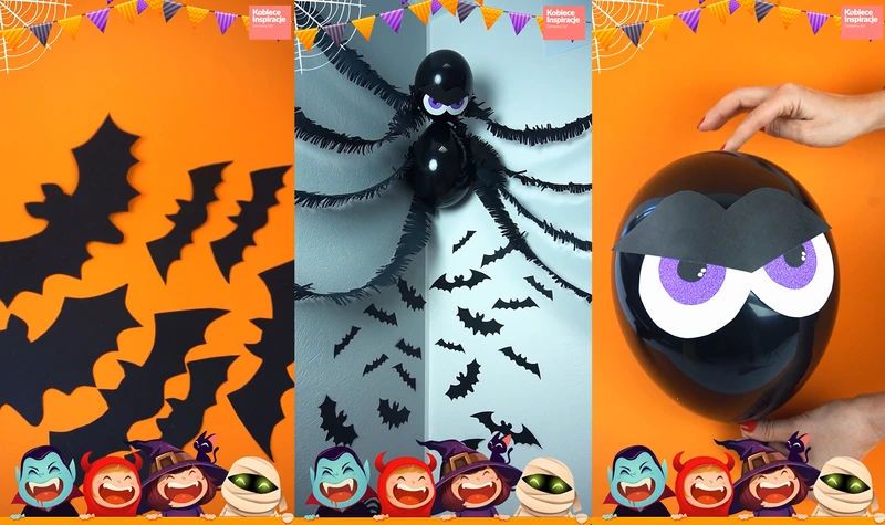 Dekoracje na Halloween -Pająk z balonów - Zrób to sama!