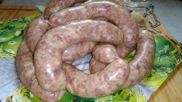 Domowa biała kiełbasa