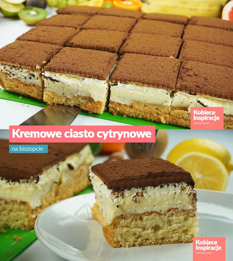 Kremowe ciasto cytrynowe na biszkopcie (WIDEO)